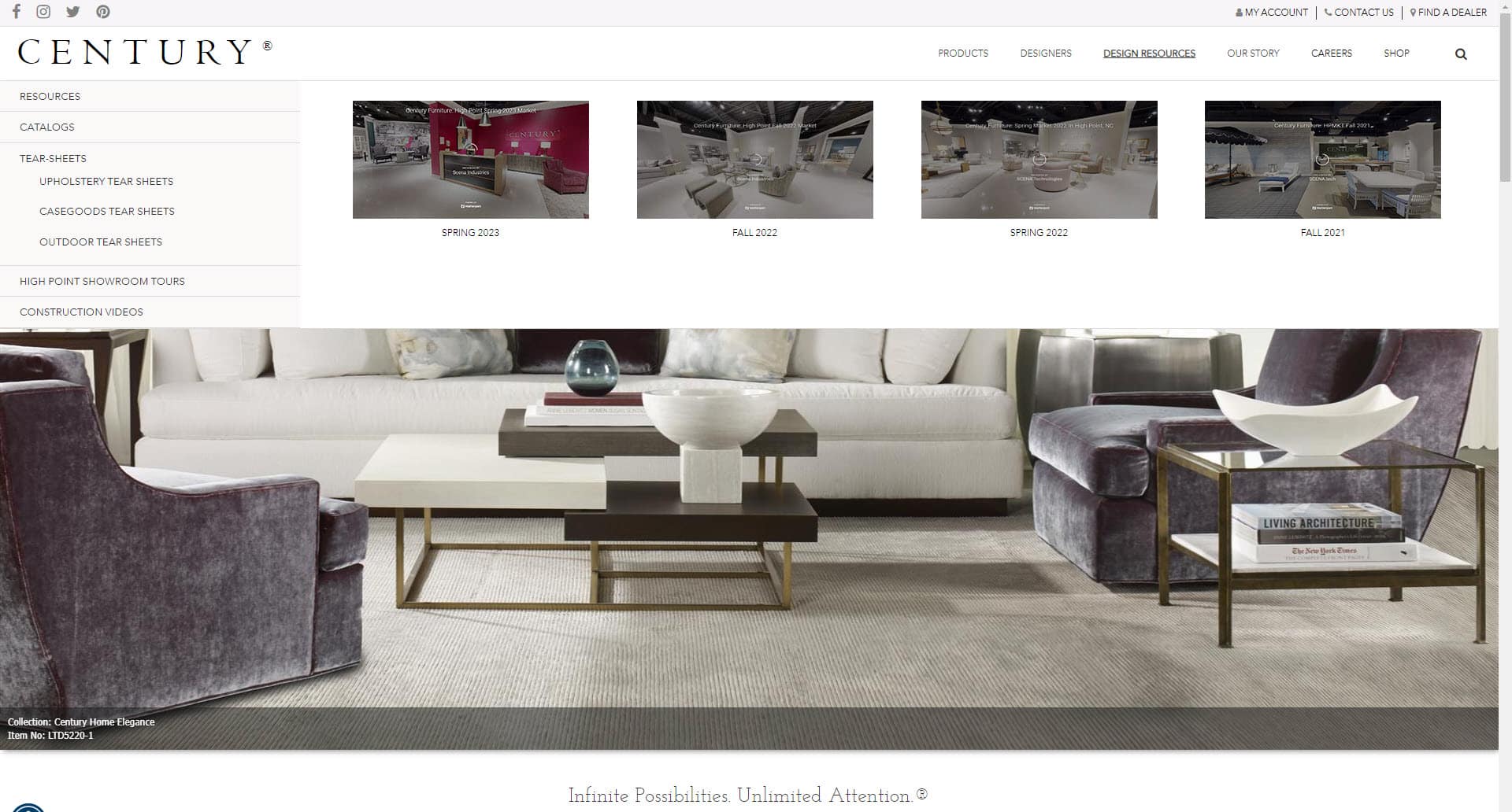 Century Furniture showroom captured by SCENA using Matterport 3D technology