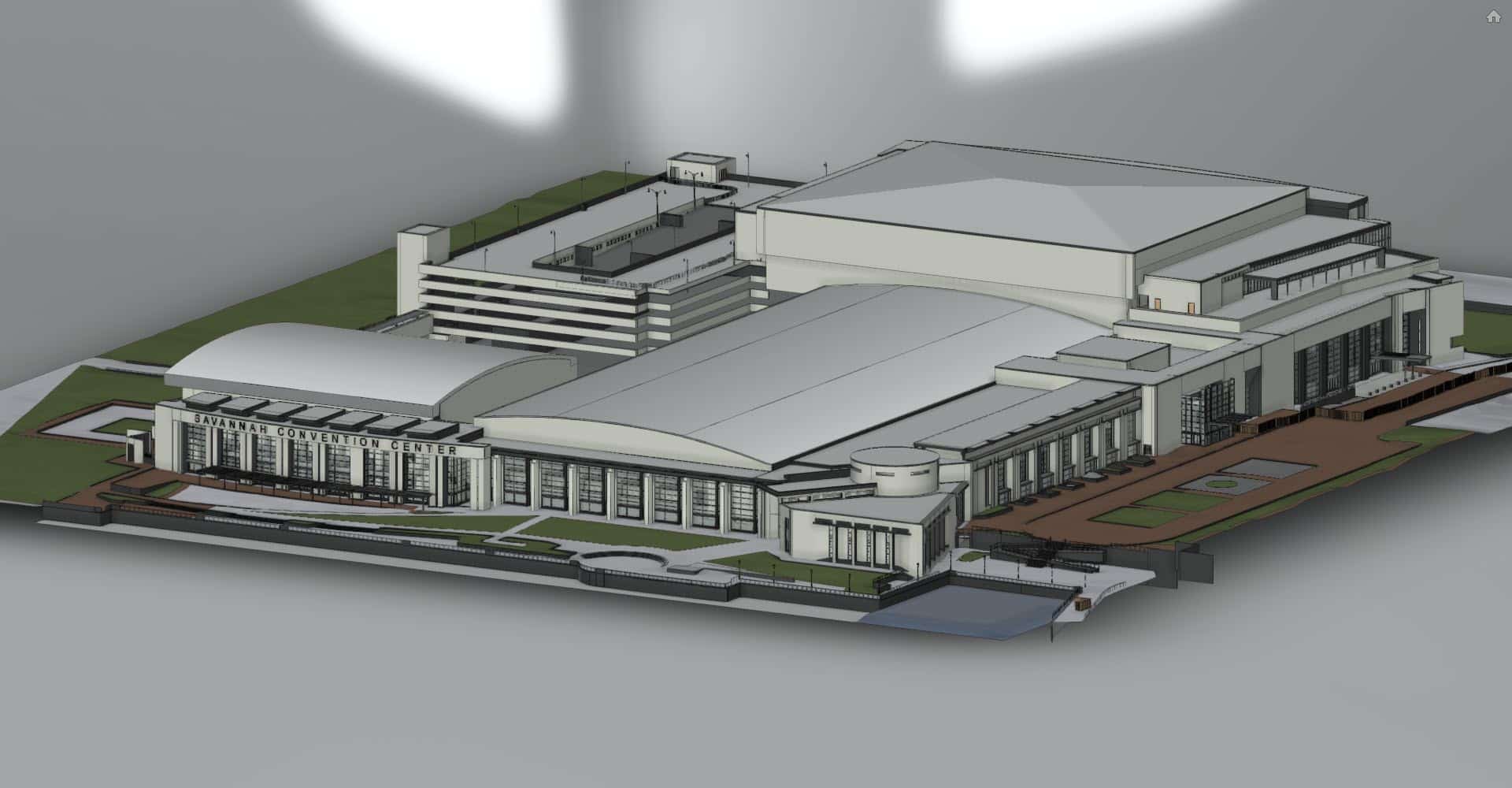3D as-built model of Savannah Convention Center produced from SCENA reality capture data